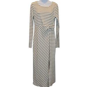 Kaileigh Filippa Twist Front Maxi Long Sleeve Dress Size Large New Office